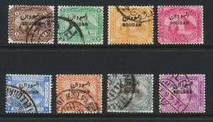 SUDAN - BRITISH 1897 SET, VF USED SG#1-9 CAT£100 $140 (SEE BELOW)