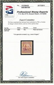 307 Jumbo VF+ OG with PSE cert. mint never hinged nice color ! see pic ! 