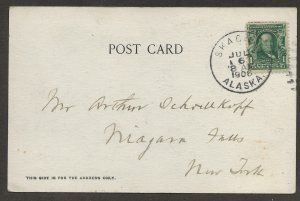 6/6/1906 Skagway Type 8 Cancel Totems Wrangell Ichoellkoft Used Postcard/cover