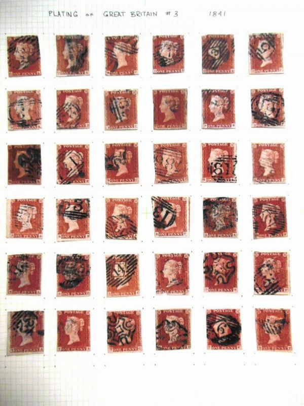 EDW1949SELL : GREAT BRITAIN 1841 Scott #3 Extensive collection of 241 stamps.