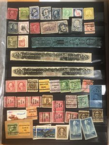 Brown Stock Book Full Of  Old U.S. Stamps & Other Countries