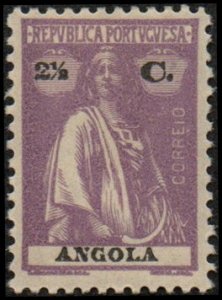 Angola 158F - Mint-H - 2 1/2c Ceres (Perf 12x11.5) (1924)