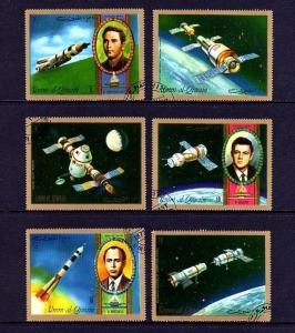 UMM AL QIWAIN - 1972 - Space - Cosmonauts 6 stamps Cancelled-To-Order.