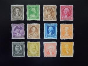 #704-715 1932 WA-BICENTENNIAL Issues  MNH OG