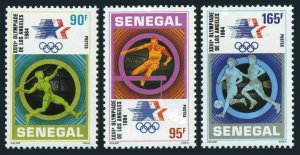 Senegal 617-619,620 sheet,MNH.Michel 817-819,Bl.46. Olympics Los Angeles-1984.