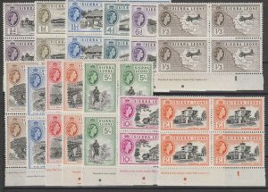 SIERRA LEONE 1956/61 SG 210/22 MNH