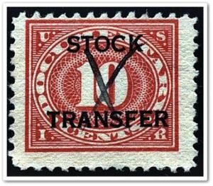 RD5 10¢ Stock Transfer Stamp (1918-22) Used