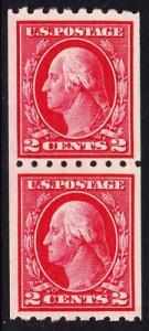 Scott 411, Mint NH Pair, 2c P. 8.5 Washington Definitive ...