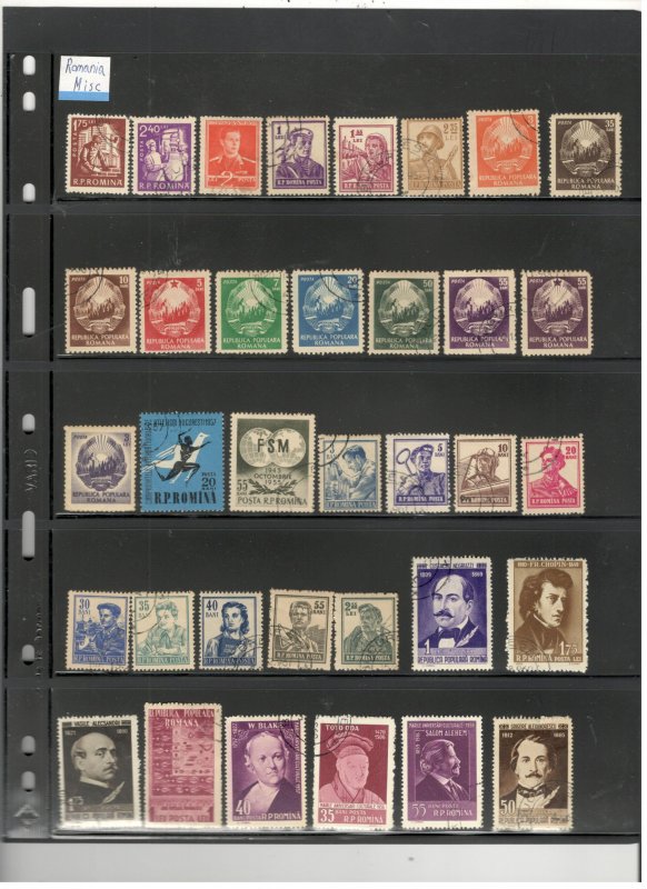 ROMANIA COLLECTION ON STOCK SHEET, MINT/USED