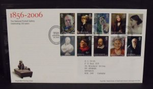 15728   GREAT BRITAIN   FDC # 2384-2393     National Portrait Gallery