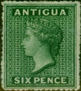 Antigua 1863 6d Dark Green SG9 Fine & Fresh Unused Scarce