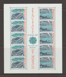 Monaco 1563-1564 Souvenir Sheet 1564a Europa 1987 Modern Architecture MNH