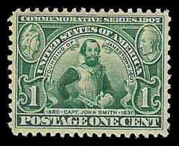PCBstamps   US # 328  1c Jamestown Exposition, MNH, (4)