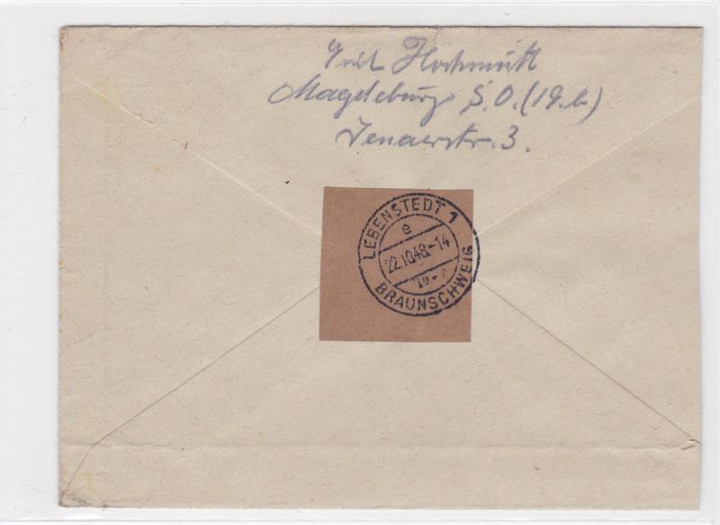 Germany Soviet Zone 1948 Magdeburg to Lebenstedt  stamps cover  R20737
