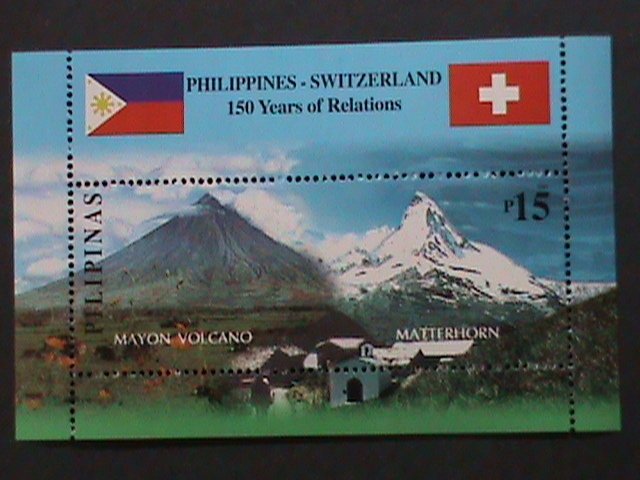 ​PHILIPPINES-2001-150TH YEARS-RELATIONSHIP WITH SWITZERLAND MNH S/S VERY FINE