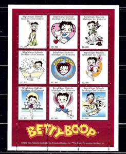 Comoro Is 832A MNH 1998 Betty Boop Sheet of 9