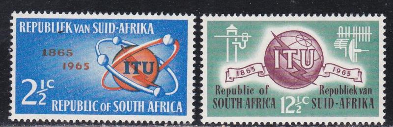 South Africa # 306-307, ITU Centennial, NH, 1/2 Cat.