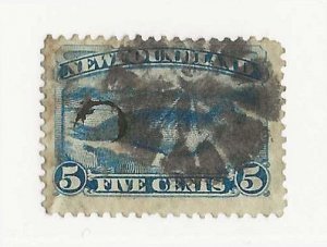 Newfoundland Sc 55 5c seal with fancy pinwheel cancel VF