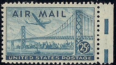 C36 25 cents Oakland Bay Bridge, Wet mint OG NH XF