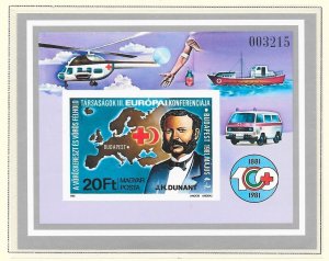 HUNGARY SC 2694-95 NH imperf SET+SOUVENIR SHEET of 1981 - RED CROSS