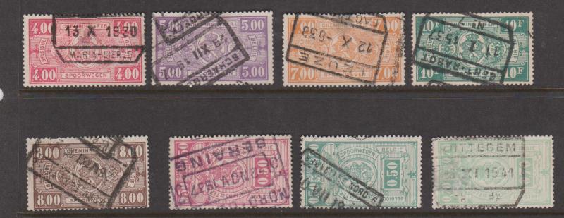 Belgium 1923-1940 Parcel Post Range x 8 Used