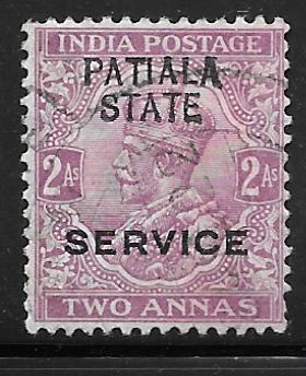 India Patiala O32: 2a George V, used, F