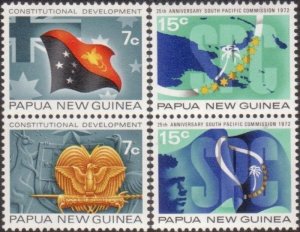 Papua New Guinea 1972 SG212-215 Constitutional and Commission sets MLH