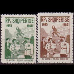 ALBANIA 1960 - Scott# 563-4 Police 15th. Set of 2 NH