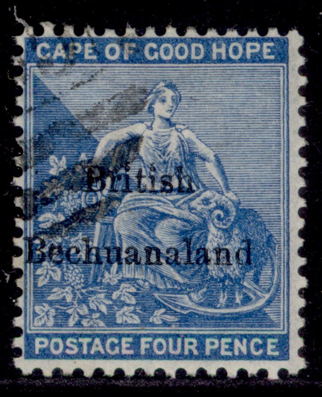 BRITISH BECHUANALAND QV SG3, 4d dull blue, FINE USED. Cat £90.