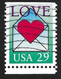 US #2618 29c Heart In Envelope