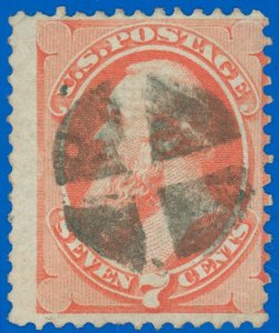 US SCOTT #138 Grilled Stamp, Used-Fine w Crossroads Fancy Cancel, SCV $500.00!