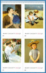 USA Sc. 3807a 37c Mary Cassatt 2003 MNH bklt.  block