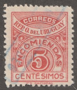 Uruguay, stamp, Scott#Q-38,  used, hinged, Parcel post, Blue PM, #U-Q38