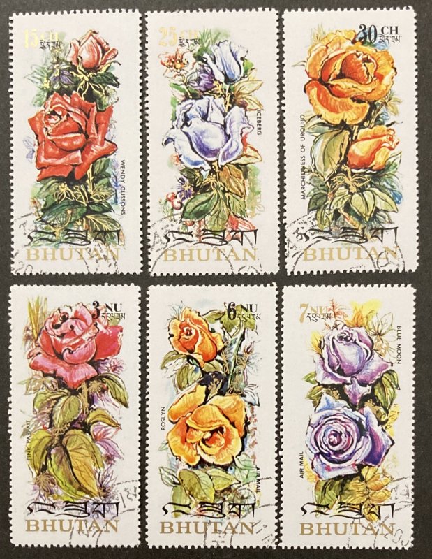 Bhutan 1973  #150-e, Roses, Used/Cto(see note).