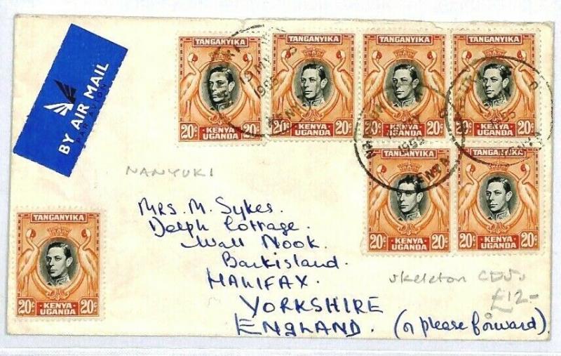 KENYA Manyuki GB Yorkshire Halifax Airmail SKELETON CDS {samwells-covers} CW192