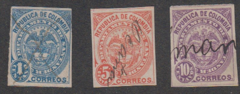 Colombia-Santander - 1887 - SC 7-9 - Used - Complete set