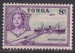 Tonga 1953 QE2 8d Matua Freighter MM SG 109 ( E1279 )