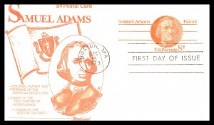US UX66 Samuel Adamas Fleetwood U/A FDC Postal Card