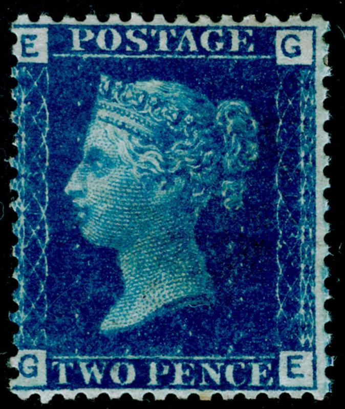 SG47, 2d dp blue PLATE 13, M MINT. Cat £375. GE