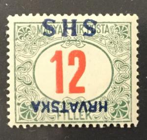 CROATIA-SLAVONIA  2LJ5  RARE Inverted Overprint, w/certificate. OG, H.