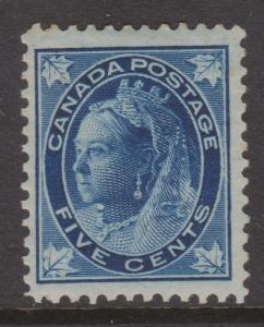 Canada 1897 QV 5c Dark Blue Sc#70 F-VF MLH