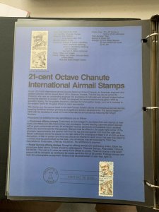 USPS Souvenir Page Scott, 1979 21c octave Chanute stamps