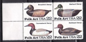 USA SCOTT #2138-41 MNH BLOCK OF 4 ,22c, 1985