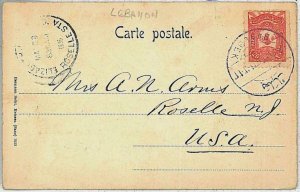 36579 - Ottoman Empire LEBANON - Postal History - POSTCARD from BAALBEK to USA