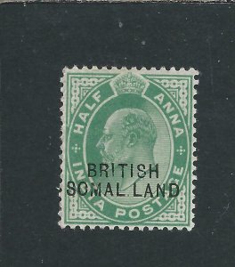 SOMALILAND 1903 ½a GREEN MISSING I (SOMAL LAND) SG 25d CAT £80