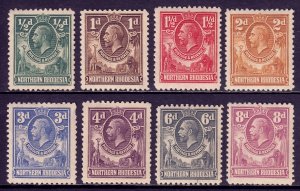 Northern Rhodesia - Scott #1//8 - MLH - Toning - SCV $34