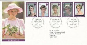 GB 1998 Diana Princess of Wales FDC Bureau Cancel typed with enclosure VGC