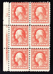 US 429 6c Washington Mint Left Side Plate Block of 6 F-VF OG H SCV $425