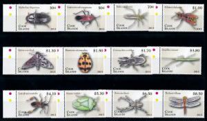 [75579] Cook Islands 2013 Insects Beetles Spider 12 Values MNH