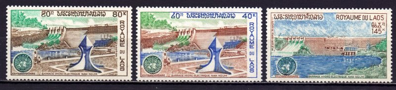 Laos. 1972. 334-36. Hydroelectric Dam. MNH. 